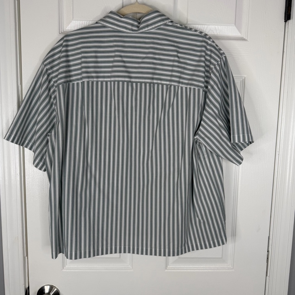 Sz M Random Golf Club x Abercrombie Green Striped Cropped Boxy Shirt NWT $70 - Picture 10 of 10